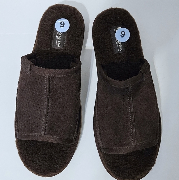 NWOT Koolaburra By Ugg Dawsen Men's Brown Leather Slippers Sz 9 - Picture 3 of 7